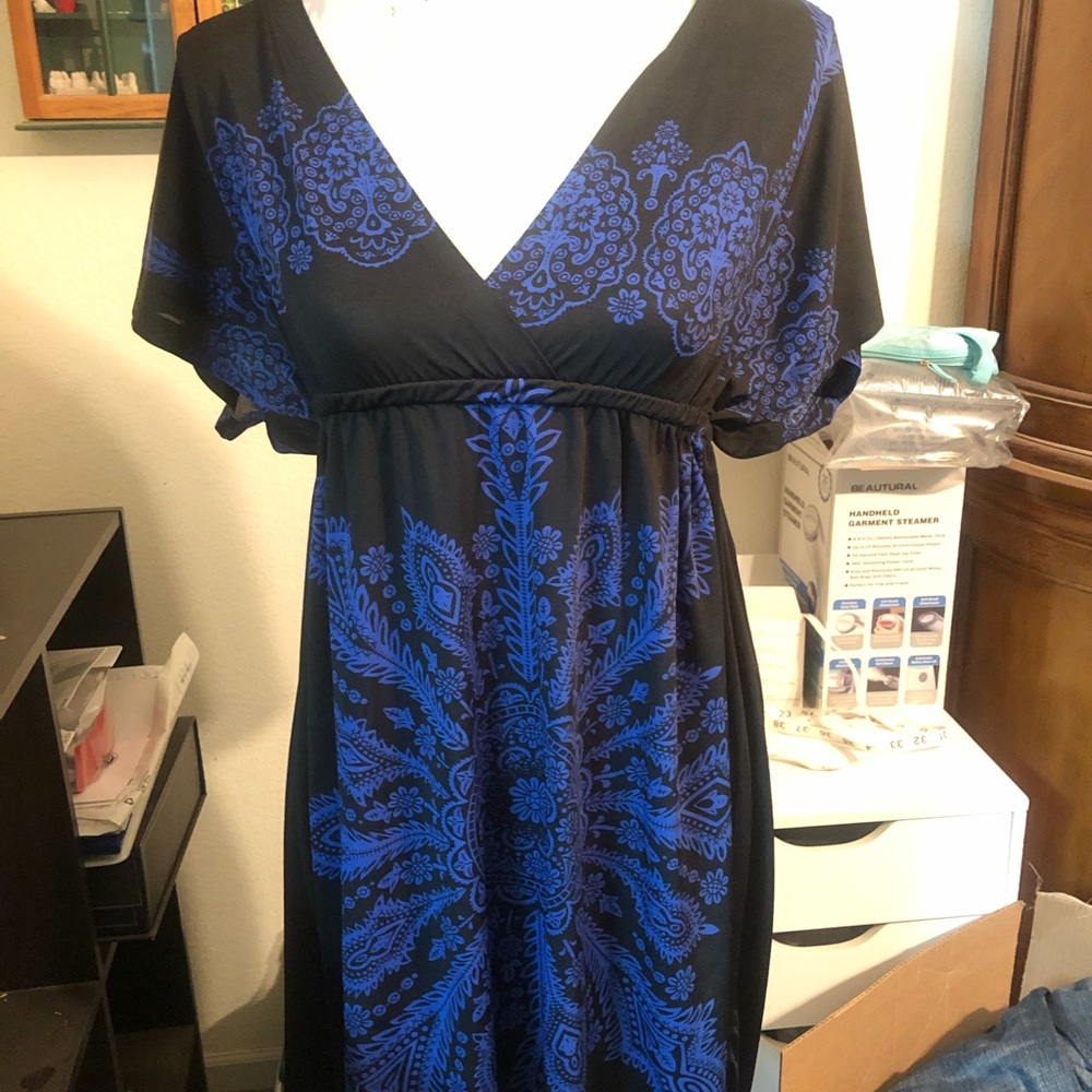 Cristina love black and blue mini dress L